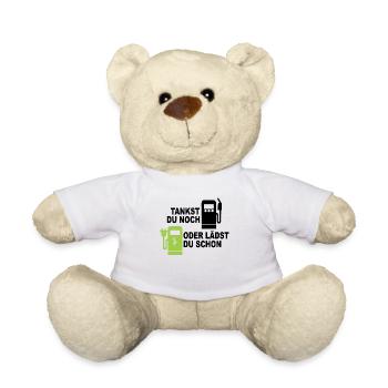 Elektroauto - Tankst Du Noch Oder Lädst Du Schon - Teddy - Weiß - Vorne