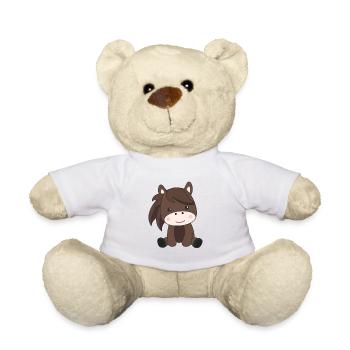 Horse sweet pony horses rider children - Teddy Bear - white - Front