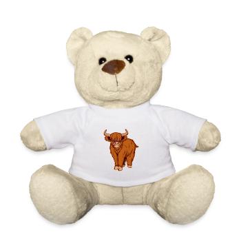 Highland Cow Scotland Scottish - Teddy Bear - white - Front