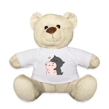Chers chats amoureux chats - Nounours - blanc - Devant