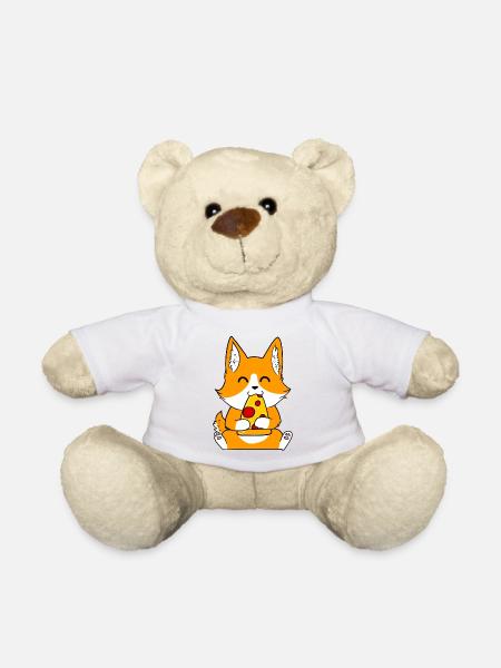 Shiba Inu Funny Shiba Inu Pizza - Teddy Bear - white