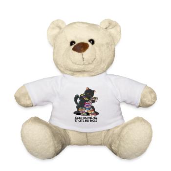Dance and Books Cats Cat Tomcat Reader Books - Teddy Bear - white - Front