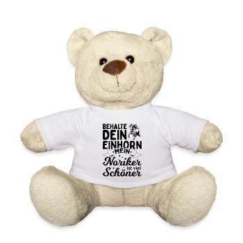 Einhorn Noriker Pinzgauer Geschenk Reitsport - Teddy - Weiß - Vorne