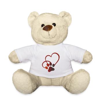 patte de chat avec coeur amoureux des chats amoureux des chats - Nounours - blanc - Devant