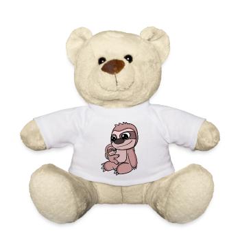 Paresseux avec bébé - Paresseux avec enfant - Nounours - blanc - Devant