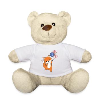 Le renard vole ballons USA en haut doux animaux renards - Nounours - blanc - Devant