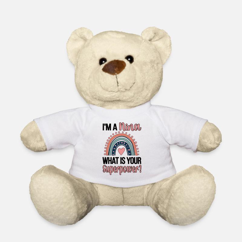 Nina Oma Muttertag Geschenk Nina Großmutter Süß - Teddy - Weiß