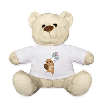 Castor ballons animaux drôles pour les enfants - Nounours - blanc - Devant