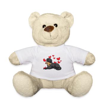 Flat Coated Retriever Dog - Teddy Bear - white - Front