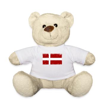 Danemark Drapeau des fans danois - Nounours - blanc - Devant