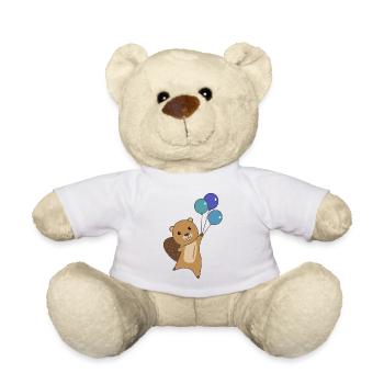 Castor ballons animaux drôles pour les enfants - Nounours - blanc - Devant