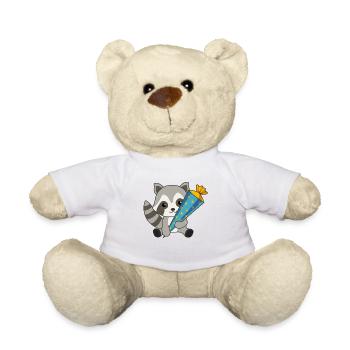 Raton laveur inscription scolaire garderie 2021 écolier - Nounours - blanc - Devant