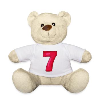 Numéro 7 - Nombre 7 - Nounours - blanc - Devant