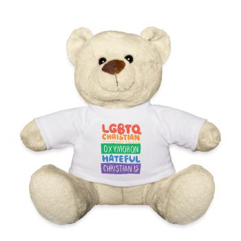 Fier chrétien, fier LGBTQ - Nounours - blanc - Devant