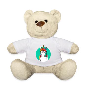 Schlechte Einstellung Einhorn-lustiges Geschenk für Erwachsene, die - Teddy - Weiß - Vorne