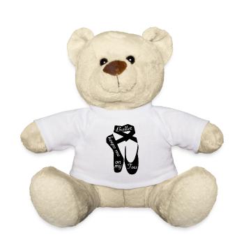 Ballet Keeps Me On My Toes - Ballet Shoes - Teddy Bear - white - Front