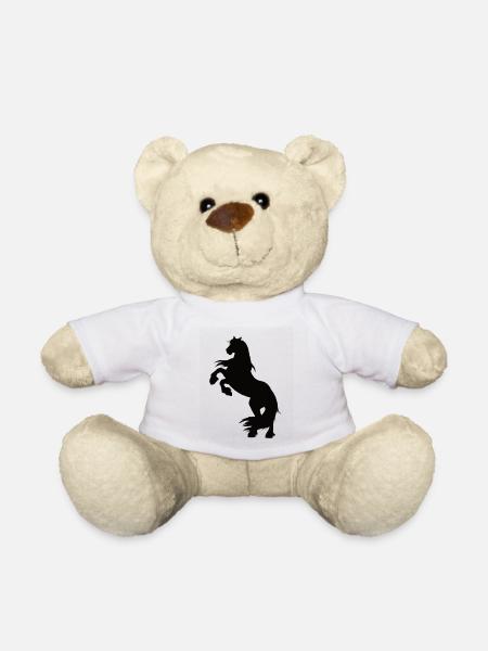 steigendes Friesen Pferd - Teddy - Weiß