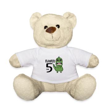 5. Geburtstag - 5 Jahre alt - Ich bin 5 - Teddy - Weiß - Vorne