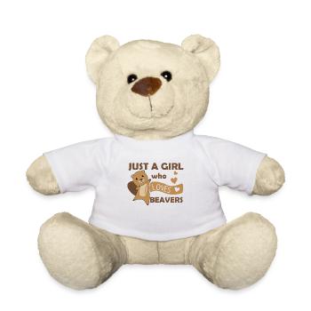 Juste une fille qui aime les castors - doux castor - Nounours - blanc - Devant