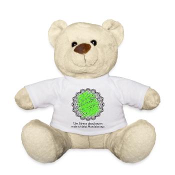 Um Stress abzubauen male ich jetzt Mandalas aus - Teddy - Weiß - Vorne