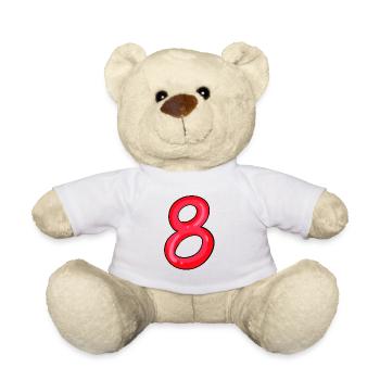 8 rouge - Nounours - blanc - Devant