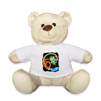 6. Geburtstag Astronaut 6 Jahre Jungen Geschenk - Teddy - Weiß - Vorne
