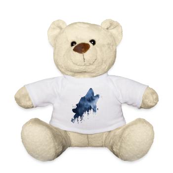 howling wolf cloud forest - Teddy Bear - white - Front