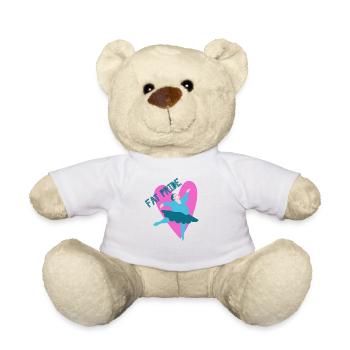 Fat Pride! Happy fat woman dancing - Teddy Bear - white - Front
