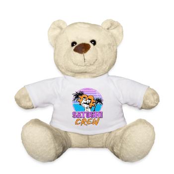 Satoshi Crew Retrowave Crypto-monnaies Bitcoin - Nounours - blanc - Devant