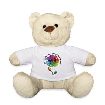 Be Kind LGBTQ Regenbogen Sonnenblume Blume CSD - Teddy - Weiß - Vorne