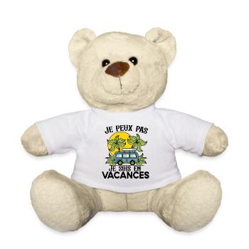 Vacances été plage Je peux pas cadeau humour - Nounours - blanc - Devant