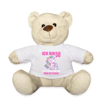 50 bitte helfen Sie mir über Straße 50. Geburtstag - Teddy - Weiß - Vorne