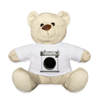 Retro Waschmaschine Kostüm Karneval Halloween Witz - Teddy - Weiß - Vorne
