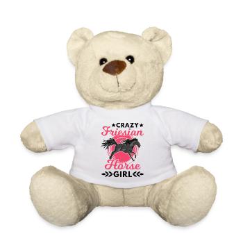 Crazy Friesian Horse Girl Frisian Horse - Teddy Bear - white - Front