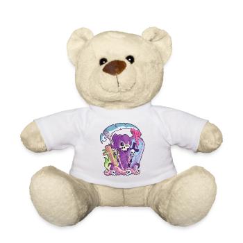 Kawaii Death Grim Reaper Pastel Goth Creepy Occult - Teddy Bear - white - Front
