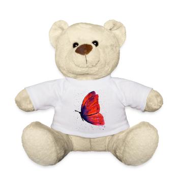 Butterfly Purple Orange - Teddy Bear - white - Front