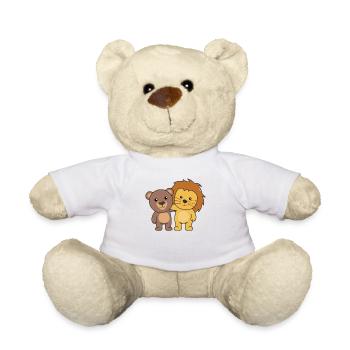 Lion Bear Zoo cute animals cute kids - Teddy Bear - white - Front