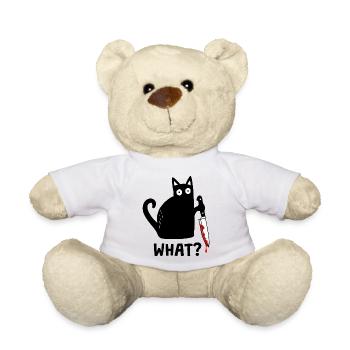 Quel chat fou ? Drôle de chat noir humour - Nounours - blanc - Devant