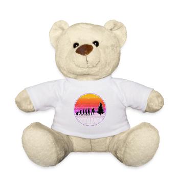 Baumfäller Evolution Vaporwave Förster Forstwirt - Teddy - Weiß - Vorne