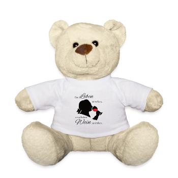 Goethe Wein Vino Leben genießen - Teddy - Weiß - Vorne