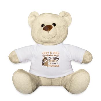 Just a girl who loves country music and horses - Teddy Bear - white - Front