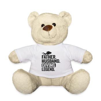 Father Husband Diving Legend Scuba Diving Dad Gift - Teddy Bear - white - Front