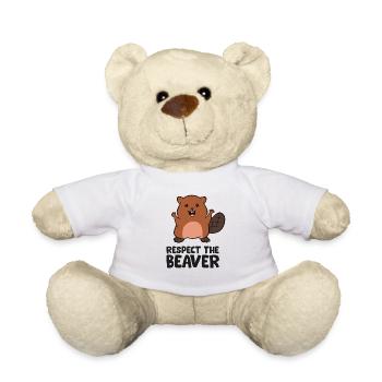 Respecte le castor aime le castor - Nounours - blanc - Devant