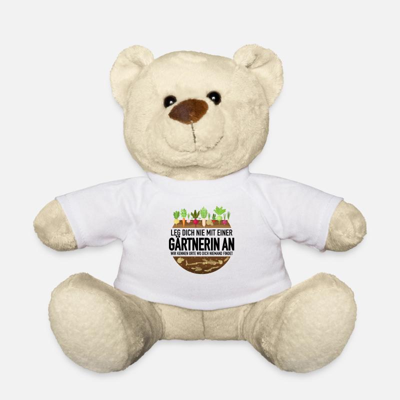 Leg dich nie mit einer Gärtnerin an Garten Skelett - Teddy - Weiß