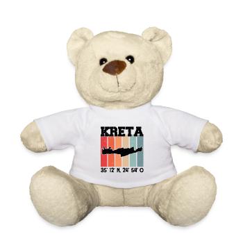 Crete Coordinates Greece Vacation Travel - Teddy Bear - white - Front