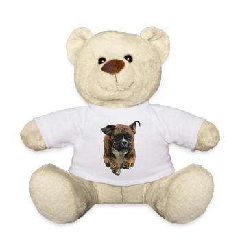 Hunderasse Boxerhund Dogge Bulldog Hundekopf BOXER - Teddy - Weiß - Vorne
