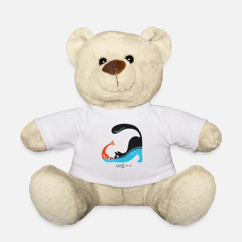 Le chat et l’image de poisson - Nounours - blanc