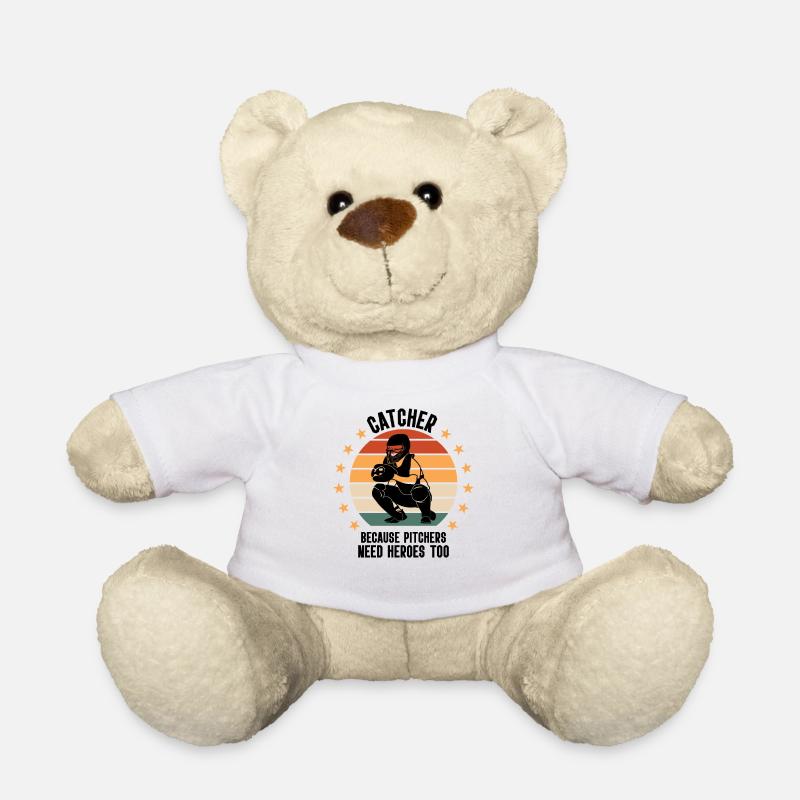 Catcher Weil auch Pitcher Helden Brauchen Baseball - Teddy - Weiß
