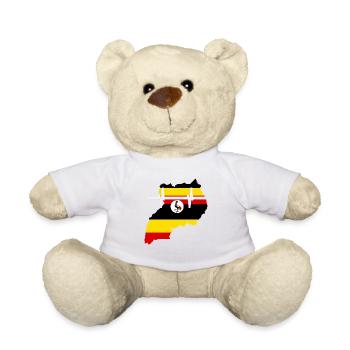 Uganda Herzschlag Flagge Vintage Uganda - Teddy - Weiß - Vorne