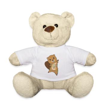Biber fröhliche Weihnachten Winter Tiere Biber - Teddy - Weiß - Vorne